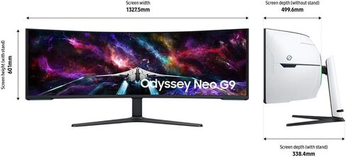 SAMSUNG 49" Odyssey G9 G95C DQHD 240Hz DisplayHDR 1000 Curved Gaming Monitor Bundle with Tech Smart USA Elite Suite 18 Standard Editing Software Bundle + 1 Year CPS Enhanced Protection Pack in Saudi Arabia