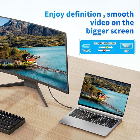LBSC USB to VGA Adapter for Monitor，USB to VGA Adapter，USB 3.0 to VGA Male 1080P Monitor Display Video Adapter/Converter Cord,Compatible with Mac OS Windows XP/Vista/10/8/7, 5FT in Kuwait