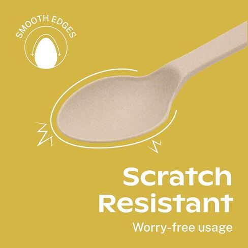 CORAL 100% Compostable Spoons & Forks Set 220 Pieces - No Plastic Cutlery 110 Forks, 110 Soup Spoons - Break-Resistant with Smooth Edges, Ocean Friendly Alternative to Plastic Utensils - Biodegradable in Kuwait