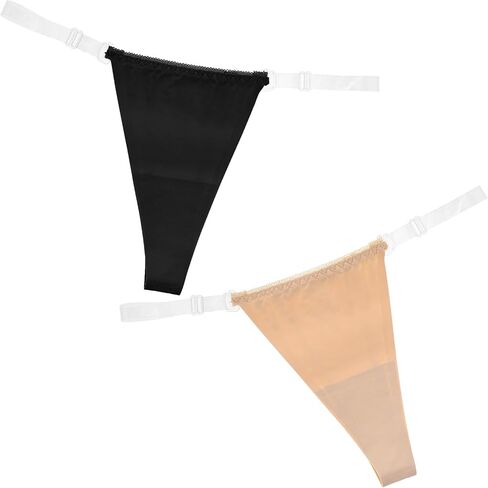 2 Piece Cotton G String Thongs For Women Clear Strap No Show Womens G-String Underwear Thong Invisible Stretch Panties Sexy S in Saudi Arabia