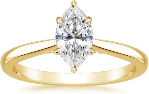 10K Solid Yellow Gold Handmade Engagement Rings 1.0 CT Marquise Cut Moissanite Diamond Solitaire Wedding/Bridal Ring Set for Women/Her Propose Ring in Saudi Arabia