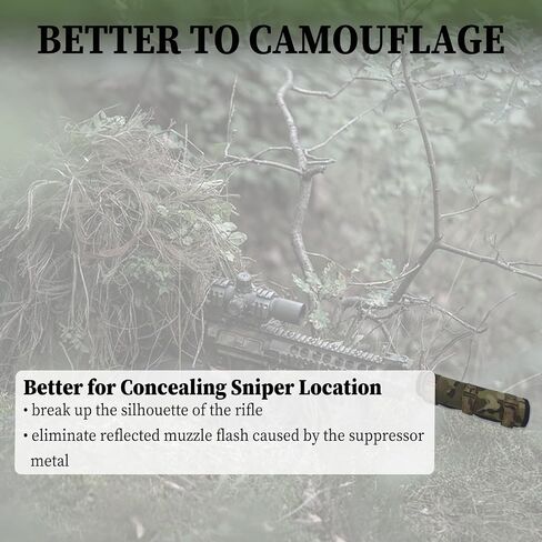 8 Inches Heat-Resistant Suppressor Cover with Burn Proof Suppressor Wrap Sleeve Hunting & Shooting Accessory Protect Tactical Gears Better Conceal for Hunters in Saudi Arabia