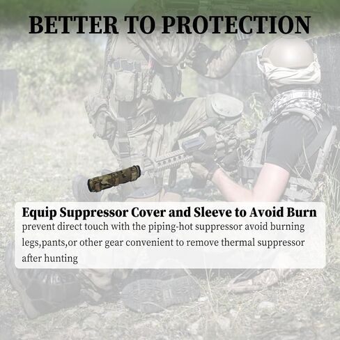 8 Inches Heat-Resistant Suppressor Cover with Burn Proof Suppressor Wrap Sleeve Hunting & Shooting Accessory Protect Tactical Gears Better Conceal for Hunters in Saudi Arabia