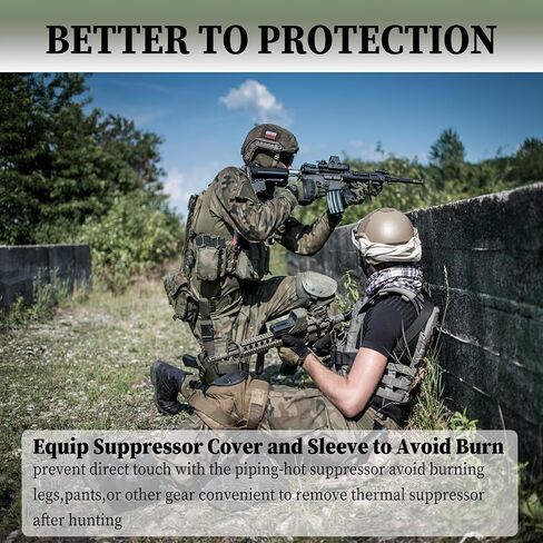 8 Inches Heat-Resistant Suppressor Cover with Burn Proof Suppressor Wrap Sleeve Hunting & Shooting Accessory Protect Tactical Gears Better Conceal for Hunters in Saudi Arabia