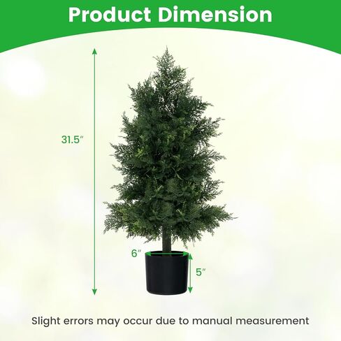 Goplus 3ft 3ft Topiary Cedar Tree ، Faux Potted Plants Tree Cypress Tree مع وعاء من البلاستيك الأسمنت ، توبيري مصطنع دائمة الخضرة لديكور الشرفة الأمامية الداخلية في الهواء الطلق في الهواء الطلق in Saudi Arabia