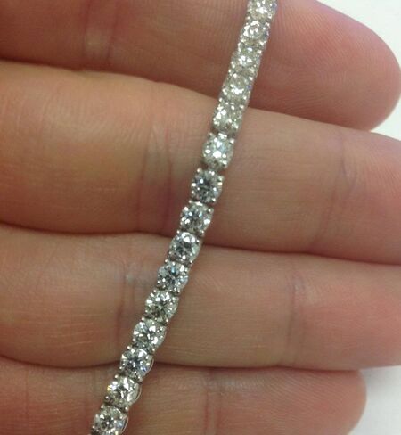 P3 POMPEII3 Pompeii 7 Ct T.W. Round Lab Grown Diamond Tennis Bracelet 14K White Gold 7" (G,VS2) in Saudi Arabia