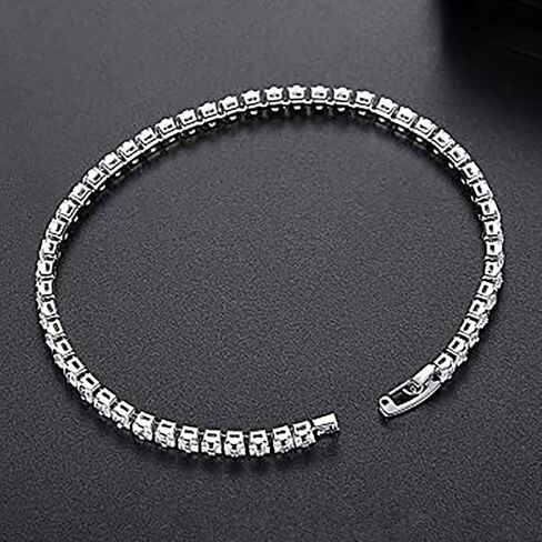 سوار تنس مربع كلاسيكي مويسانيت في الذهب 14K للنساء ، الملحقات الأنيقة ، رائعة للاحتفالات والاحتفالات بالذكرى السنوية in Saudi Arabia