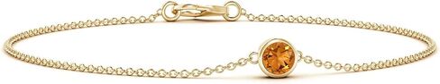 Angara Natural Citrine Chain Bracelet for Women in 14K Solid Gold | November Birthstone, Birthday, Engagement, Anniversary, Wedding Jewelry Gift for Women in Saudi Arabia