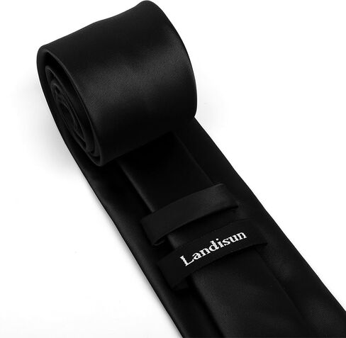 Landisun Mens Tie Solid Necktie 3.15 "(8 سم) علاقات رسمية للرجال in Kuwait