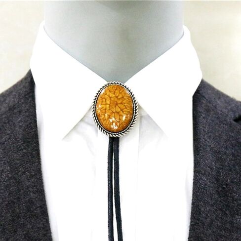 Braided Shoestring Braided Tie With Engraving Stone Charm Necktie Necklace Country Braided Tie in Saudi Arabia