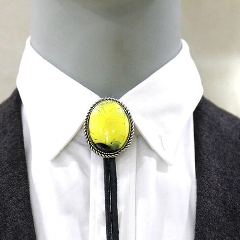 Braided Shoestring Braided Tie With Engraving Stone Charm Necktie Necklace Country Braided Tie in Saudi Arabia