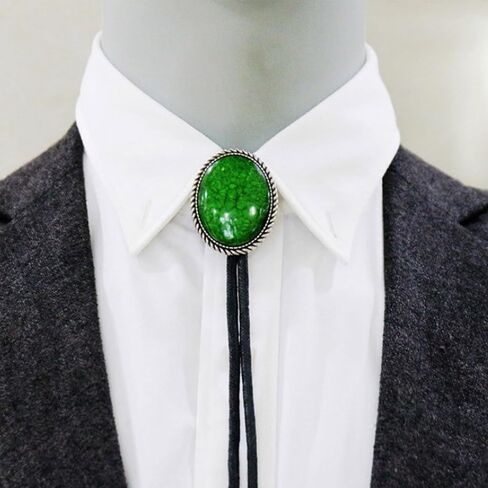 Braided Shoestring Braided Tie With Engraving Stone Charm Necktie Necklace Country Braided Tie in Saudi Arabia