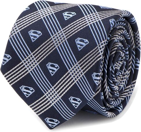 Cufflinks Inc. Superman Shield Navy Plaid Mens Tie in Saudi Arabia