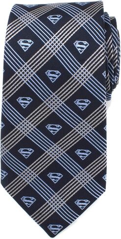 Cufflinks Inc. Superman Shield Navy Plaid Mens Tie in Saudi Arabia