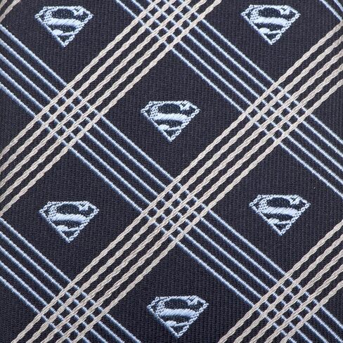 Cufflinks Inc. Superman Shield Navy Plaid Mens Tie in Saudi Arabia
