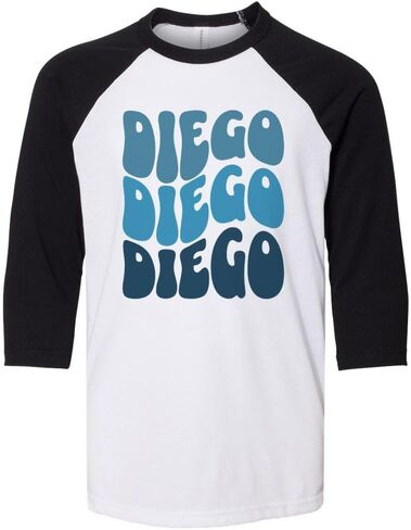 Wavy Diego Kids Three-Quarter Raglan Sleeve Baseball Shirt Youth in Saudi Arabia
