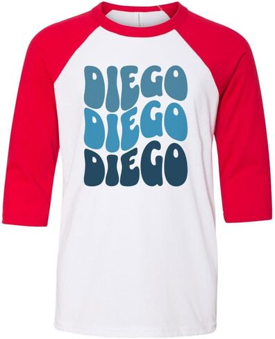 Wavy Diego Kids Three-Quarter Raglan Sleeve Baseball Shirt Youth in Saudi Arabia