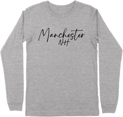 Script Manchester New Hampshire Kids Long Sleeve T-Shirt Youth in Saudi Arabia
