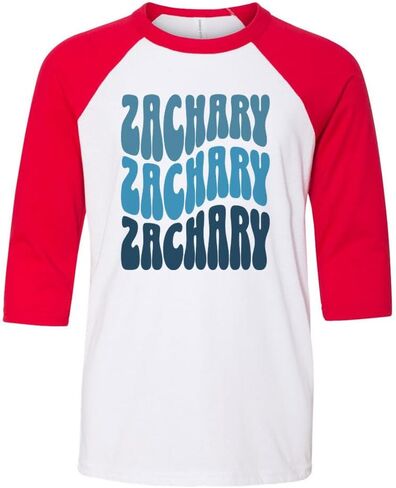 Zachary Kids Wavy Zachary ثلاثة أرباع قميص البيسبول راجلان. in Saudi Arabia