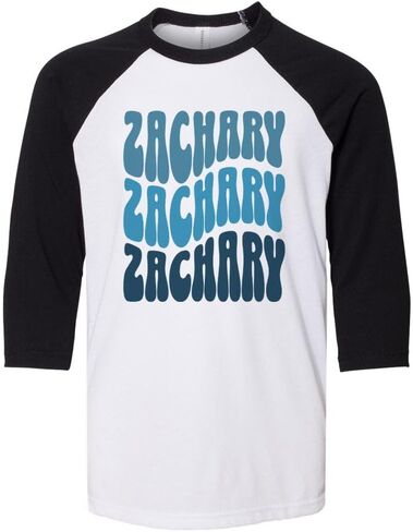 Wavy Zachary Kids Three-Quarter Raglan Sleeve Baseball Shirt Youth in Saudi Arabia
