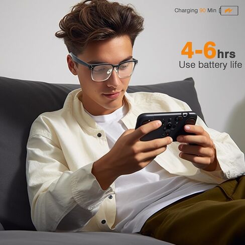 Smart Glasses, Bluetooth Audio Music Glasses for Men Women with Bluetooth Speaker,Voice Control and Anti-Blue Light Lenses, Open Ear Music&Hands-Free Calling (Black Silver) in Saudi Arabia