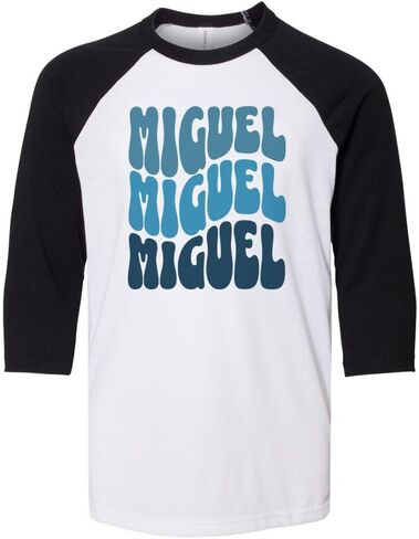Wavy Miguel Kids Three-Quarter Raglan Sleeve Baseball Shirt Youth in Saudi Arabia