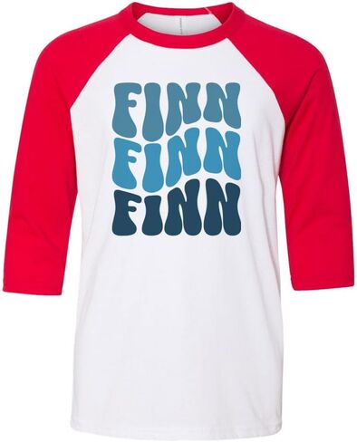 Wavy Finn Kids Three-Quarter Raglan Sleeve Baseball Shirt Youth in Saudi Arabia