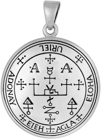 Moonlight Mysteries Archangel uriel Sigil Pendant - .925 Sterling Silver Angel Sigils Talisman for الحكمة والإضاءة (1 1/4 بوصة) in Saudi Arabia