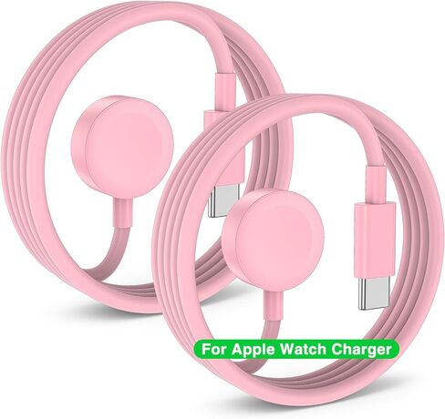Cabepow for Apple Watch Charger USB C 5W FAST MAGNECT IWATCH CABLE 3FT مع 20W USB C كتلة شاحن الجدار لـ Apple Watch Ultra/SE/SE/Series 10/Series 9/Series 8/7/6/5/4/3/3/ 2/1 وردي in Kuwait