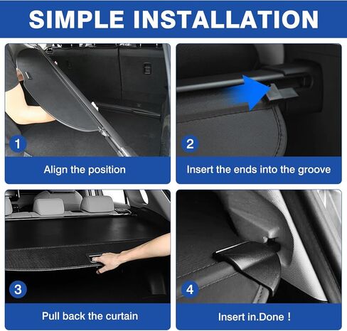 Autorder Cargo Cover for 2021-2024 Chevrolet Tahoe/Suburban/Cadillac Escalade/GMC Yukon Accessories Upgraded Trunk Cover with Extra Storage Net Carbon Fiber Retractable Security Shield Shade in Saudi Arabia