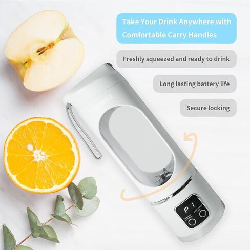 Smoothie Blender, Personal Blender for Smoothies, Mini Blender with 12 Steel Blades, 450ml Travel Mug Style Compact Blender for Picnic/Office/Sports,Fresh Drinks at Anytime!（White） in Kuwait