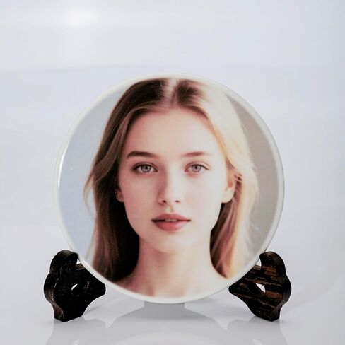 TMKJJDZ Personalized Porcelain Memorial Photo Plaque, Oval Tombstone Tile,Custom Grave Decorations for Cemetery(3.54″×4.72″) in Saudi Arabia