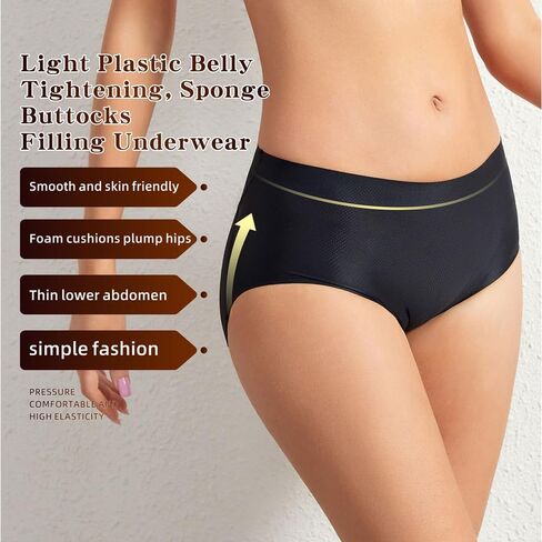 Women's 2pcs Butt Lifter Padded Panties High Waisted Hip Enhancer Shapewear Seamless Control Boy Shorts in Kuwait