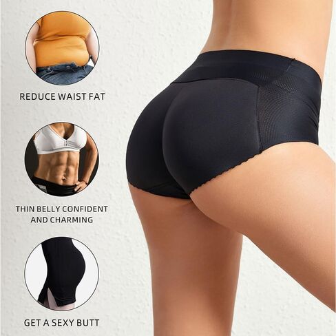 Women's 2pcs Butt Lifter Padded Panties High Waisted Hip Enhancer Shapewear Seamless Control Boy Shorts in Kuwait