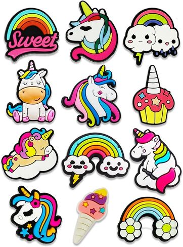 12pcs Capybara Koala Duck Unicorn Monkey Monkey Monkey Parrot Sea Animals Sharms for Croc Bubble Slides Handals ، و Animals Excesssories Decorations for Girls Women Onters ights in Kuwait