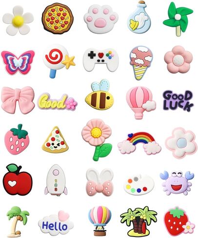 Cute Rubber Shoe Charms for Girls Clog Sandals, DIY Flower Shoe Decoration Charms for Women, Party Favor in Kuwait