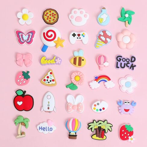Cute Rubber Shoe Charms for Girls Clog Sandals, DIY Flower Shoe Decoration Charms for Women, Party Favor in Kuwait
