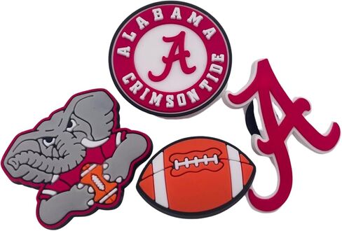 4 Pcs College Football Bama Crimson Tide Shoe Charm Bundle in Saudi Arabia