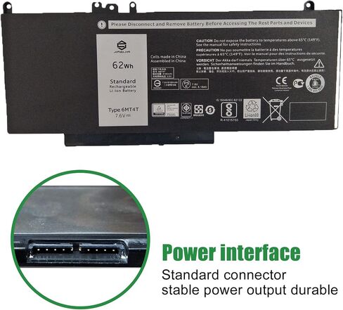 6WVHD 451-BDDY Laptop Battery Replacement for Dell Latitude 7230 Rugged Extreme Tablet T06H T06H001 Series Notebook FNW8F 0VDDJY VDDJY 0JM6CX JM6CX 7.6V 35.6Wh 4457mAh in Saudi Arabia