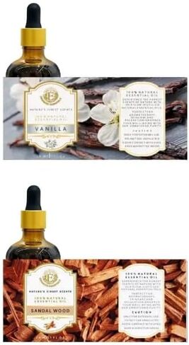 Luxurious Box of Sandalwood & Vanilla Essential Oils by Enhanced Essentials |Premium Aromatherapy for Mind, Body & Spirit | Slow-Distilled for Maximum Purity & Potency | 2 fl oz (2 x 30 ml) in Saudi Arabia
