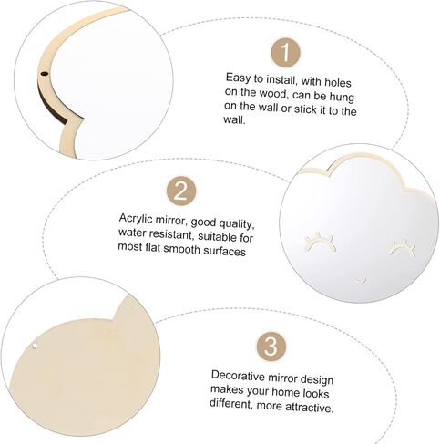 MAGICLULU Hanging Acrylic Mirror for Boys and Girls Room Cloud Shape Wall Decor Room Mirror Wall in Saudi Arabia