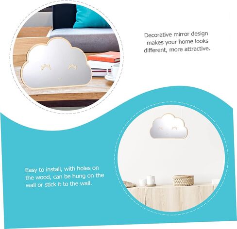 MAGICLULU Hanging Acrylic Mirror for Boys and Girls Room Cloud Shape Wall Decor Room Mirror Wall in Saudi Arabia