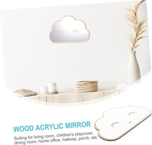 MAGICLULU Hanging Acrylic Mirror for Boys and Girls Room Cloud Shape Wall Decor Room Mirror Wall in Saudi Arabia