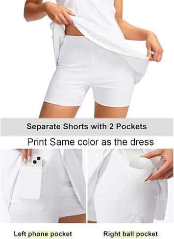 Women's Golf Sleeveless Zipper Dresses with Built in Shorts in Kuwait