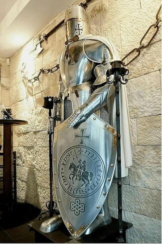 Medieval Knight Suit of Armor, Full-Size Steel Display with Stand, Polished Finish in Saudi Arabia