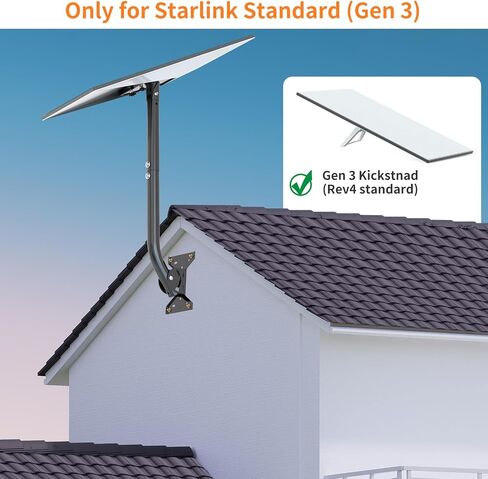 Starlink Gen 3 Mount, Starlink Mounting Kit Compatible with Starlink Gen 3, Starlink Accessories for Wall/Roof Mount, with 2-in-1 Router Mount(Black) in Saudi Arabia