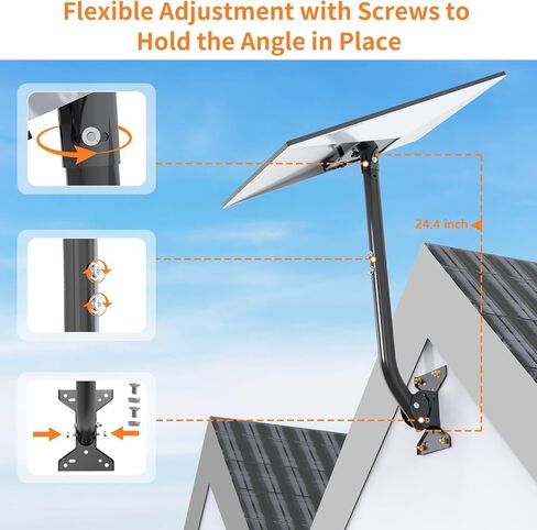 Starlink Gen 3 Mount, Starlink Mounting Kit Compatible with Starlink Gen 3, Starlink Accessories for Wall/Roof Mount, with 2-in-1 Router Mount(Black) in Saudi Arabia