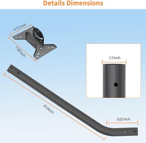Starlink Gen 3 Mount, Starlink Mounting Kit Compatible with Starlink Gen 3, Starlink Accessories for Wall/Roof Mount, with 2-in-1 Router Mount(Black) in Saudi Arabia