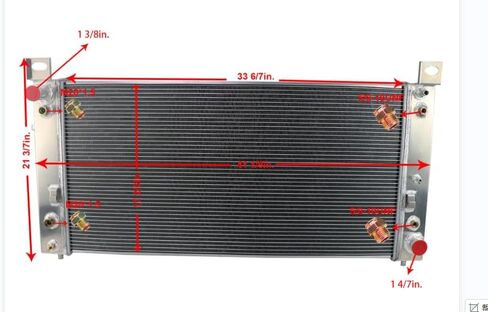 CU2370 34 Inch Aluminum Radiator for Cadillac Escalade ESV EXT, Chevy Avalanche Tahoe Silverado Suburban 1500 2500 3500 HD, GMC Yukon XL Sierra, Hummer H2 V8 1999-2014, 3 Row Radiators in Kuwait