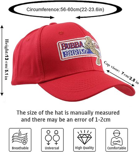 Bubba Gump Baseball Cap, Adjustable Shrimp Co. Embroidered Forest Gump Costume Hats in Saudi Arabia